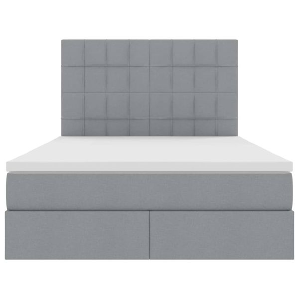 Легло с място за съхранение и матрак Светлосиво 140 x 190 cm