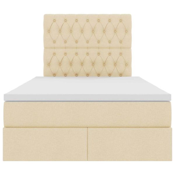 Легло с място за съхранение и матрак Кремав 120 x 200 cm