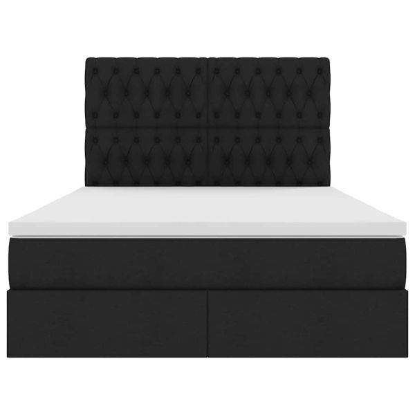 Легло с място за съхранение и матрак Черно 140 x 190 cm