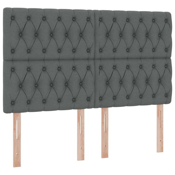 Легло с място за съхранение и матрак Тъмен сив 140 x 200 cm