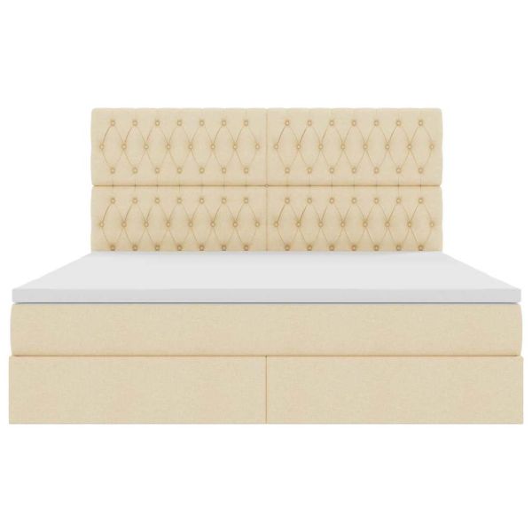 Легло с място за съхранение и матрак Кремав 160 x 200 cm