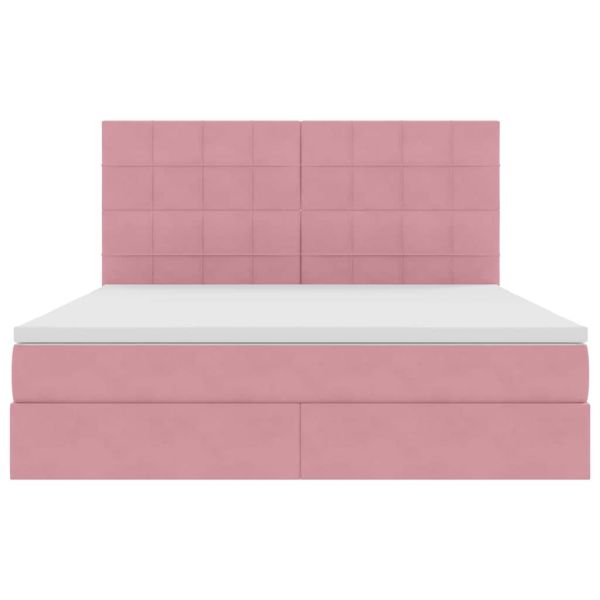 Легло с място за съхранение и матрак Розово 180 x 200 cm Кадифе