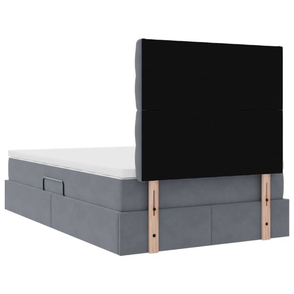 Легло с място за съхранение и матрак Тъмен сив 120 x 190 cm