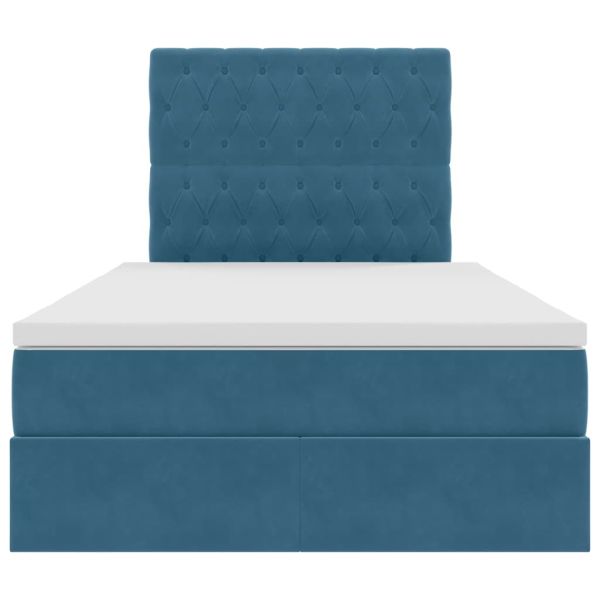 Легло с място за съхранение и матрак Синьо 120 x 190 cm Кадифе