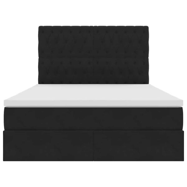 Легло с място за съхранение и матрак Черно 140 x 190 cm Кадифе