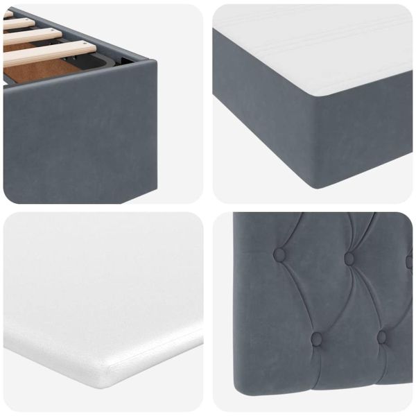 Легло с място за съхранение и матрак Тъмен сив 140 x 200 cm