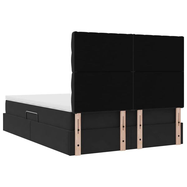 Легло с място за съхранение и матрак Черно 140 x 200 cm Кадифе