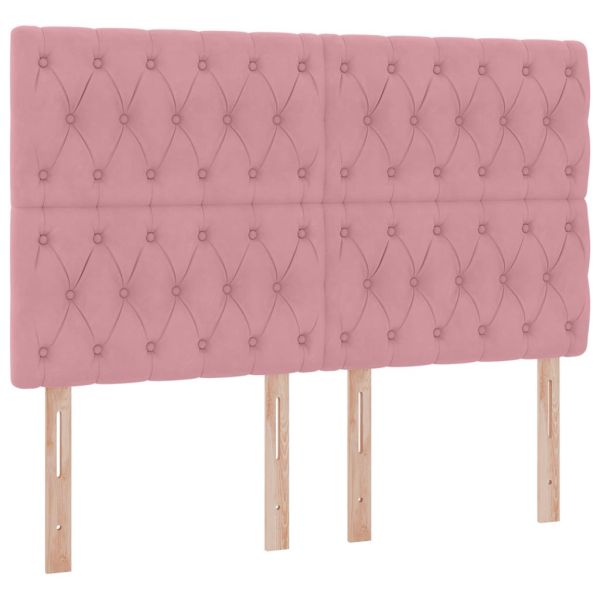 Легло с място за съхранение и матрак Розово 140 x 200 cm Кадифе