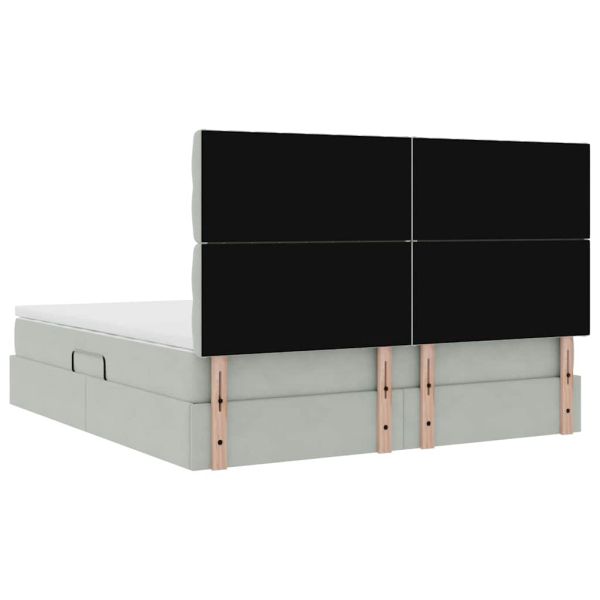 Легло с място за съхранение и матрак Светлосиво 180 x 200 cm