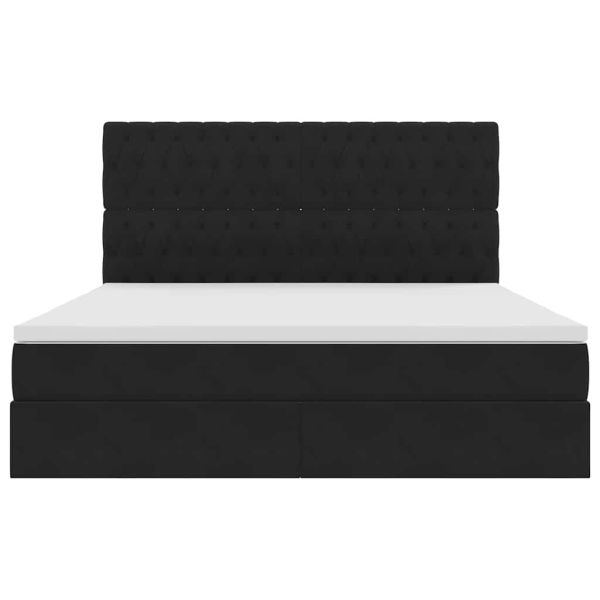 Легло с място за съхранение и матрак Черно 180 x 200 cm Кадифе