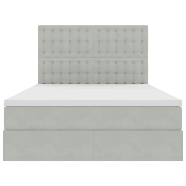 Легло с място за съхранение и матрак Светлосиво 140 x 200 cm