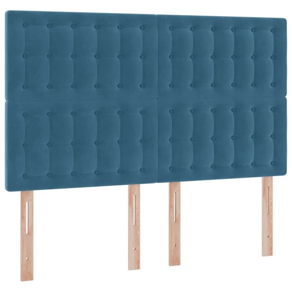 Легло с място за съхранение и матрак Тъмен син 140 x 200 cm