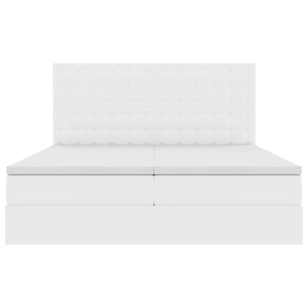 Легло с място за съхранение и матрак Чисто бяло 200 x 200 cm