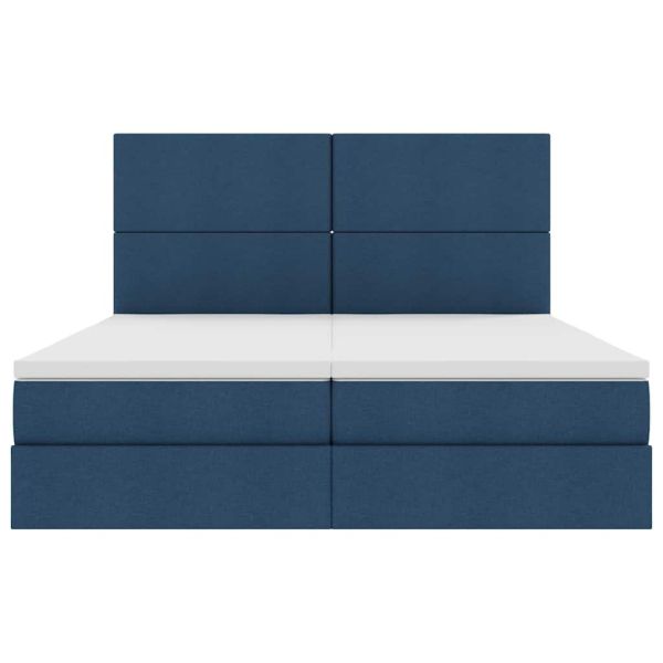 Легло с място за съхранение Синьо 180 x 200 cm Изкуствена