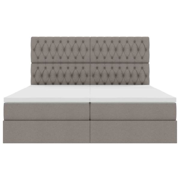 Легло с място за съхранение Таупе 200 x 200 cm Изкуствена