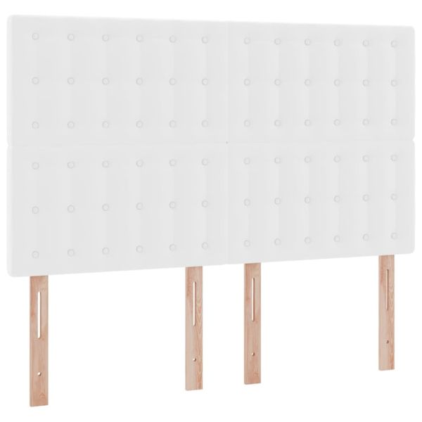 Легло с място за съхранение и LED с LED Чисто бяло 140 x 200 cm