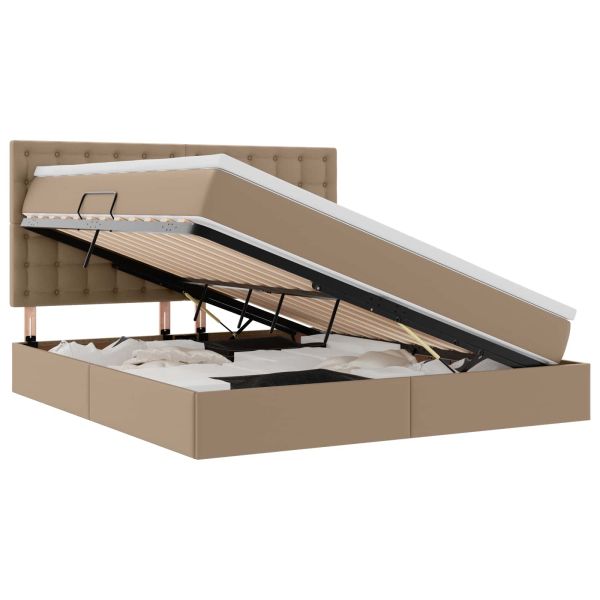 Легло с място за съхранение и LED с LED Капучино 160 x 200 cm