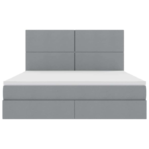Легло с място за съхранение и LED с LED Светлосиво 180 x 200 cm