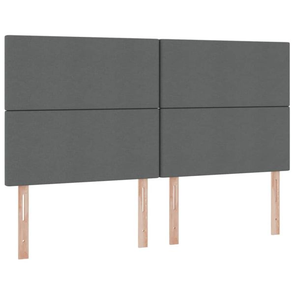 Легло с място за съхранение и LED с LED Тъмен сив 180 x 200 cm