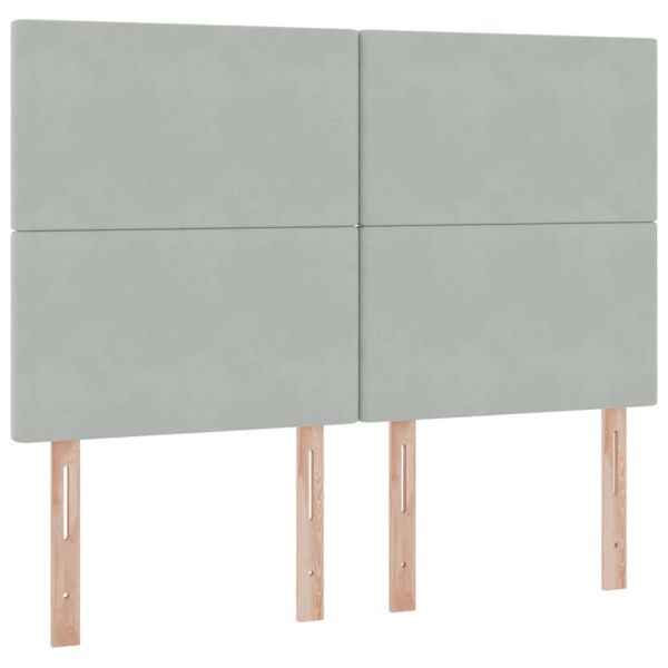 Легло с място за съхранение и LED с LED Светлосиво 140 x 190 cm