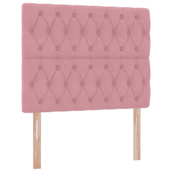 Легло с място за съхранение и LED Розово 120 x 200 cm Кадифе