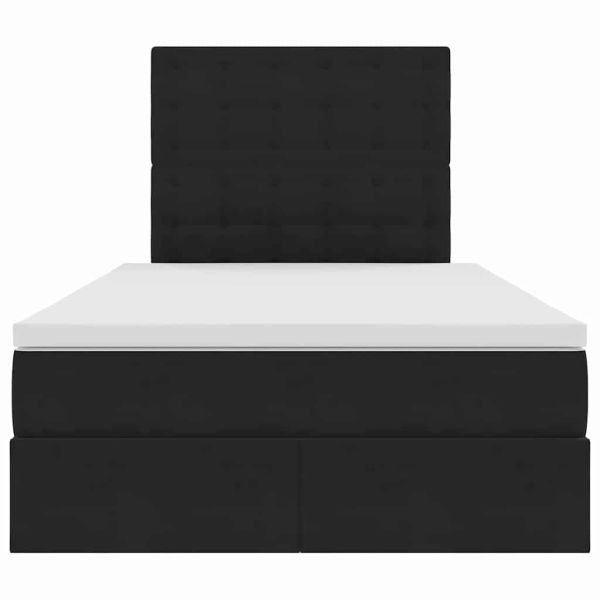 Легло с място за съхранение и LED Черно 120 x 190 cm Кадифе