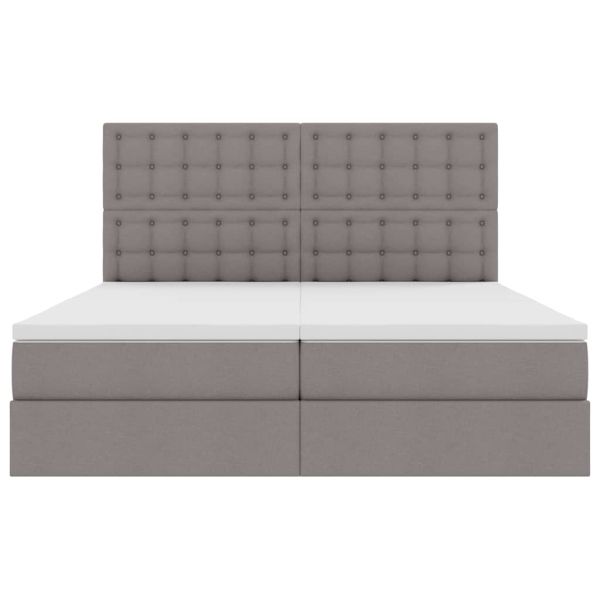 Легло С LED лентисти светлини Таупе 200 x 200 cm текстил