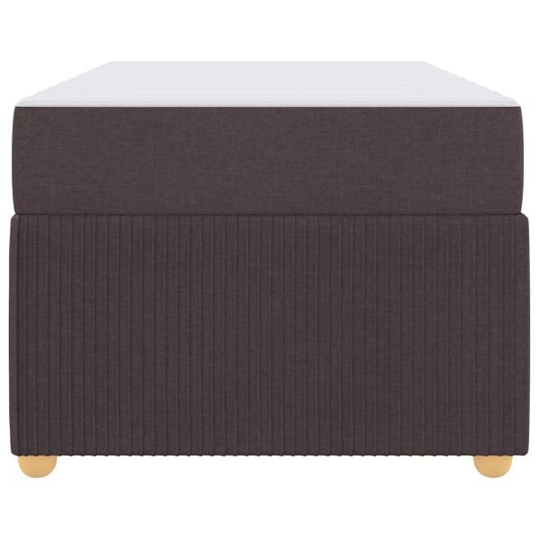 Рамка за легло с матрак Тъмен кафяв 90 x 200 cm текстил