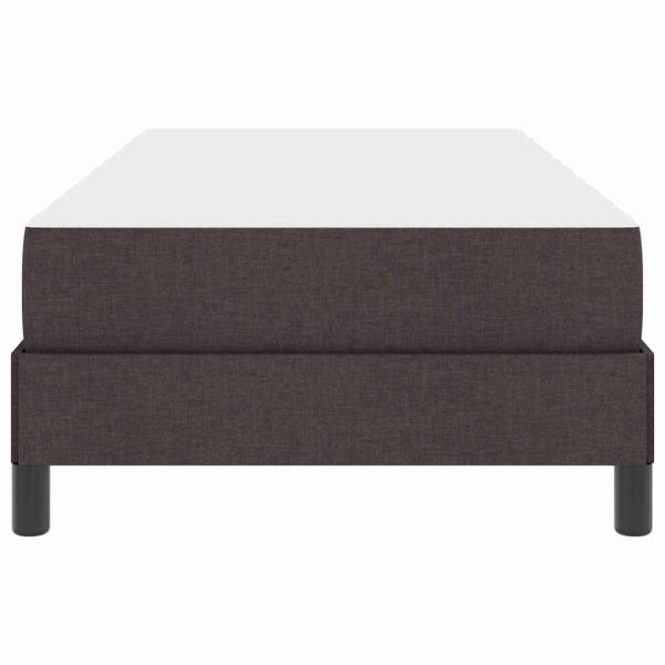 Легло с пружинирана основа Тъмен кафяв 90 x 190 cm текстил