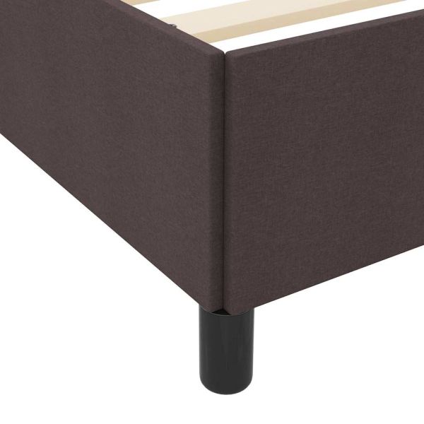 Легло с пружинирана основа Тъмен кафяв 90 x 190 cm текстил