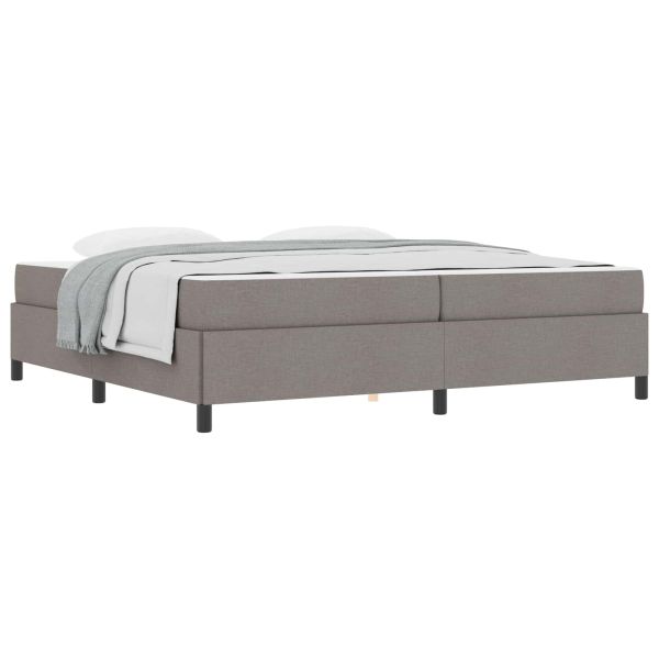 Легло с пружинирана основа с матрак Таупе 200 x 200 cm текстил