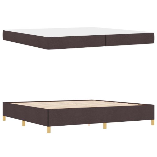 Рамка за легло с матрак Тъмен кафяв 200 x 200 cm текстил