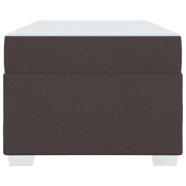 Рамка за легло с матрак Тъмен кафяв 100 x 200 cm текстил