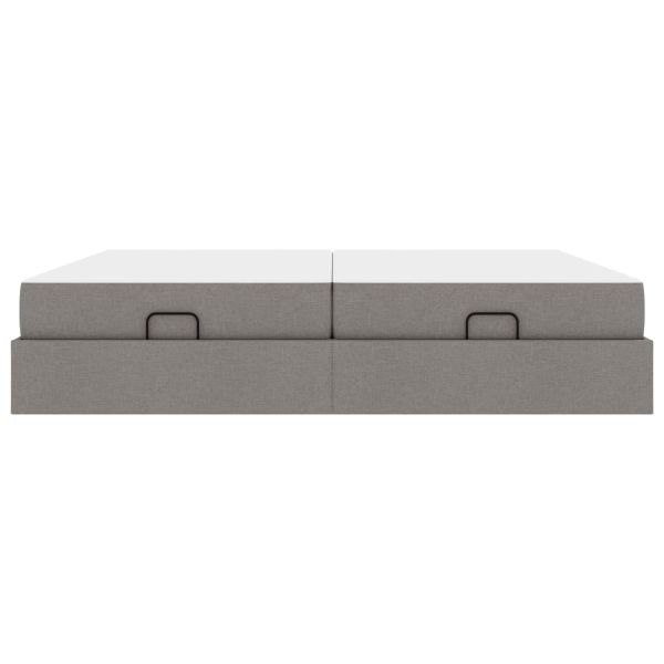 Рамка за легло с матрак с матрак 2 pcs Таупе текстил