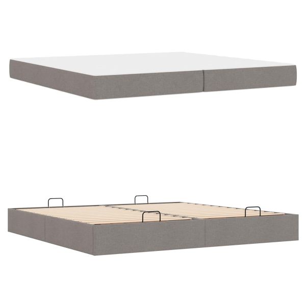 Рамка за легло с матрак с матрак 2 pcs Таупе текстил