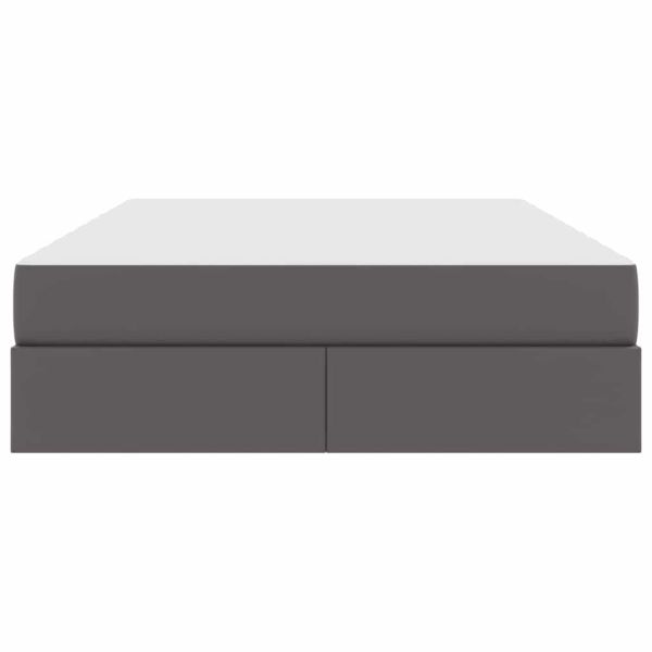 Легло с място за съхранение и матрак с матрак 2 pcs Сив Кожа