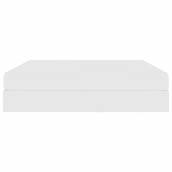 Легло с място за съхранение и матрак с матрак 2 pcs Бяло Кожа