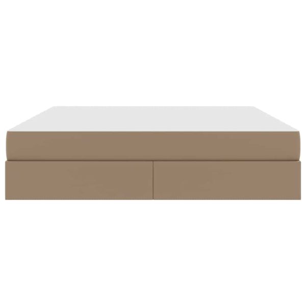 Легло с място за съхранение и матрак 2 pcs Капучино Кожа