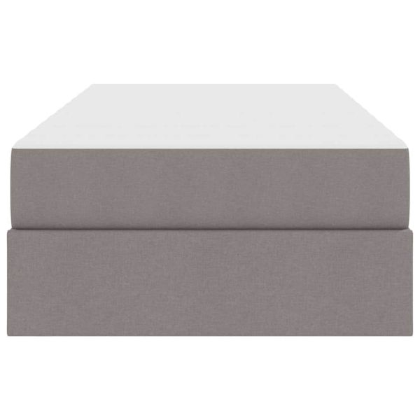 Легло с място за съхранение и матрак Таупе 100 x 200 cm