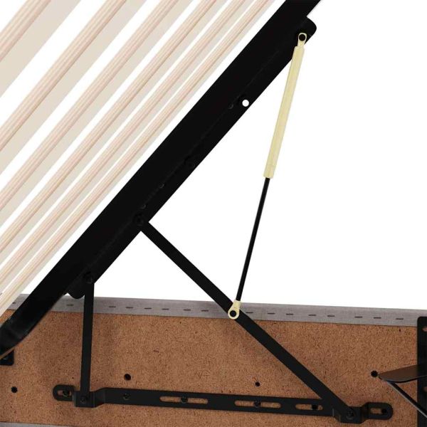 Легло с място за съхранение и матрак Таупе 100 x 200 cm