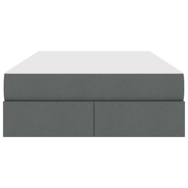 Легло с място за съхранение и матрак Тъмен сив 120 x 190 cm