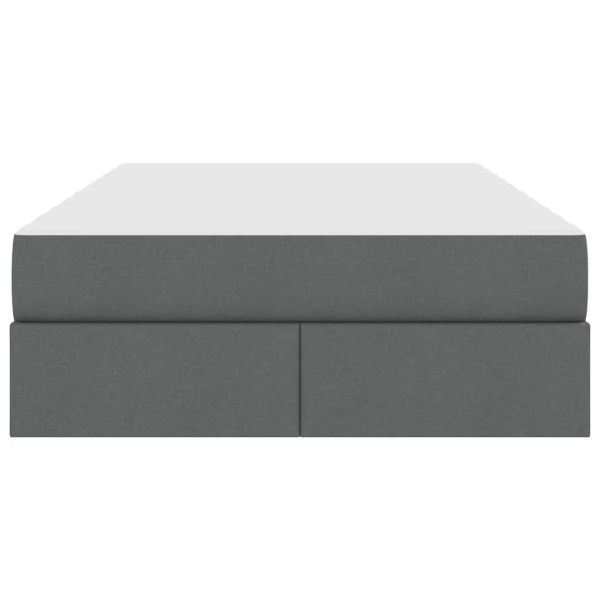 Легло с място за съхранение и матрак Тъмен сив 120 x 200 cm