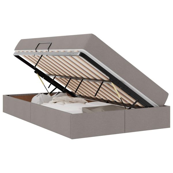Легло с място за съхранение и матрак Таупе 120 x 200 cm