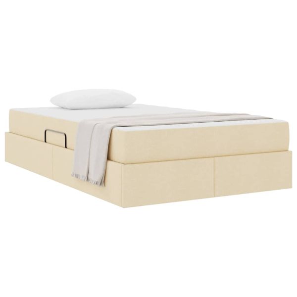 Легло с място за съхранение и матрак с матрак Крем 120 x 200 cm