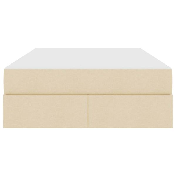 Легло с място за съхранение и матрак с матрак Крем 120 x 200 cm