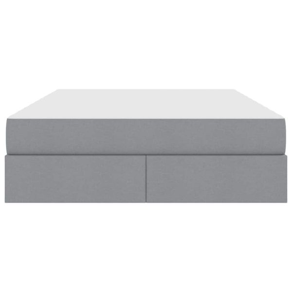 Легло с място за съхранение и матрак Светлосиво 140 x 190 cm