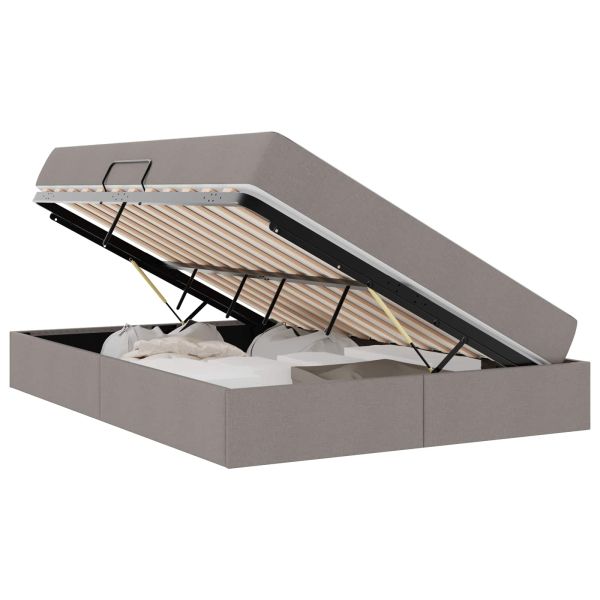 Легло с място за съхранение и матрак Таупе 140 x 190 cm