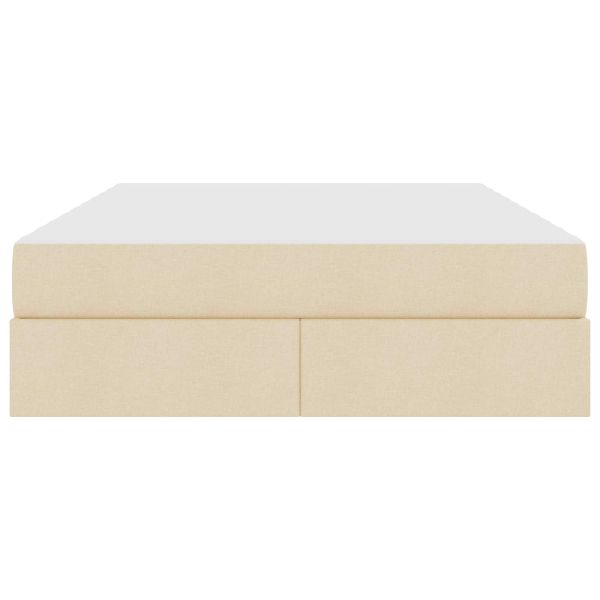 Легло с място за съхранение и матрак с матрак Крем 140 x 200 cm