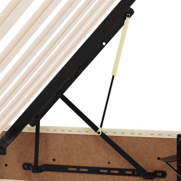 Легло с място за съхранение и матрак с матрак Крем 140 x 200 cm