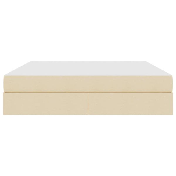 Легло с място за съхранение и матрак с матрак Крем 160 x 200 cm